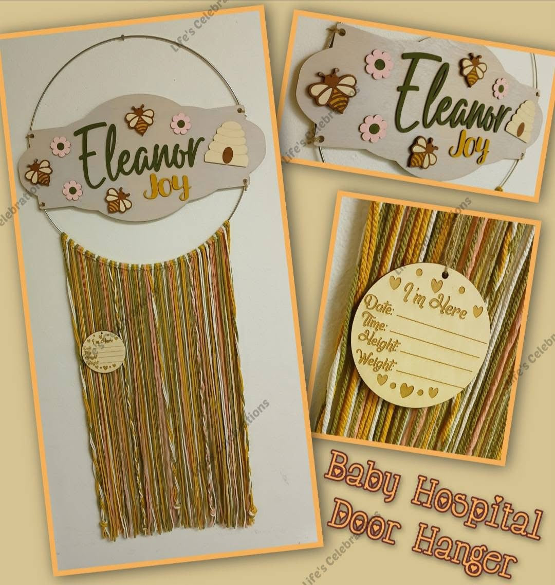 Honey Bee Baby Door Hanger
