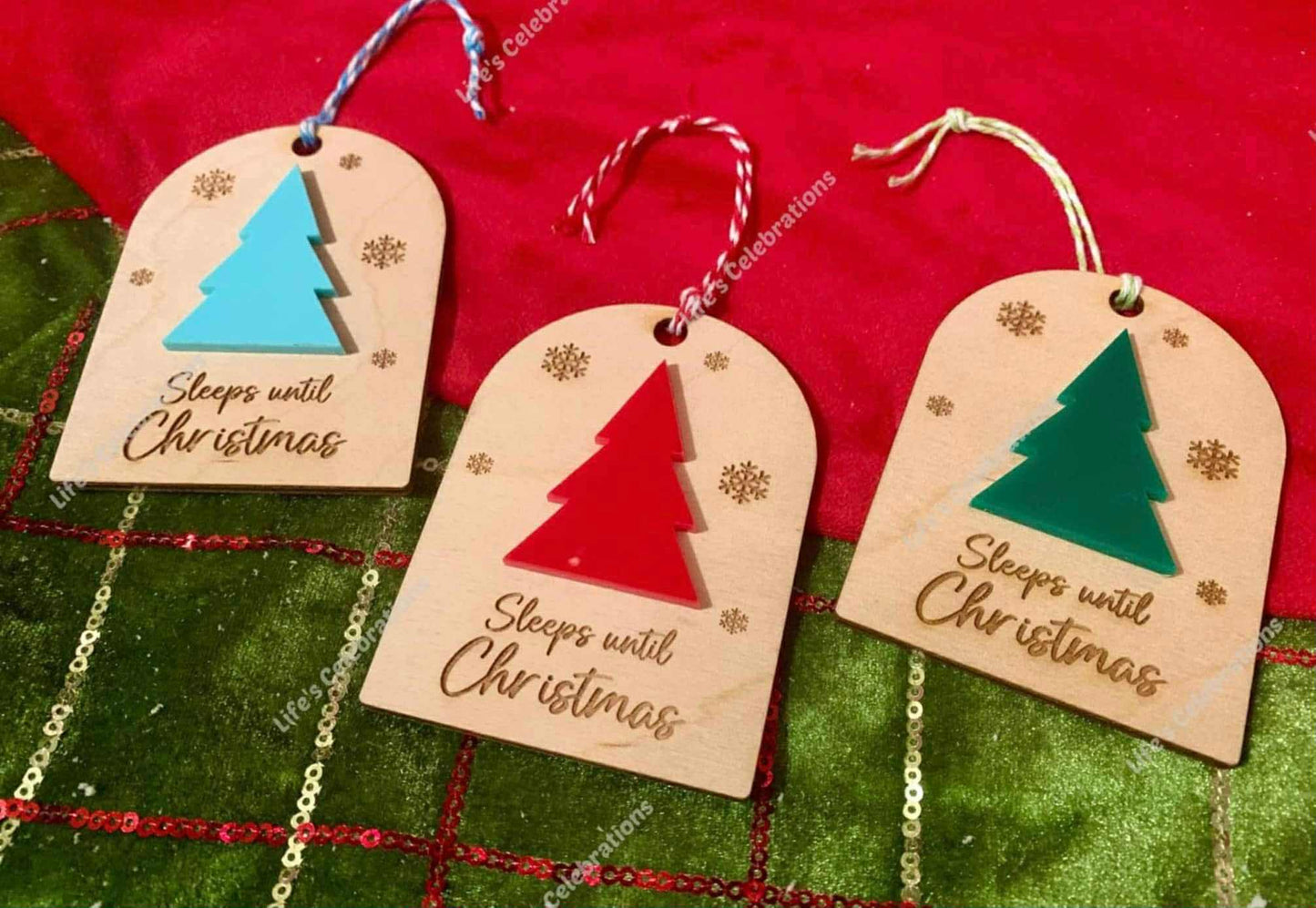 Sleeps Until Christmas Ornament (dry erase)