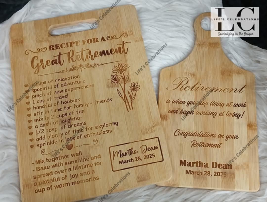 Retirement Cutting Board Gift Set