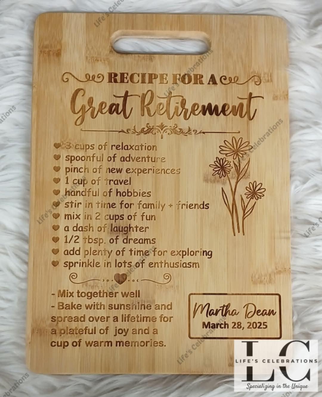 Retirement Cutting Board Gift Set