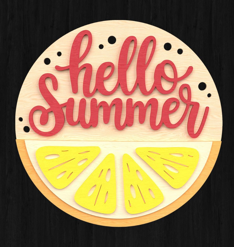 Hello Summer Lemon Door Hanger - DIY KIT