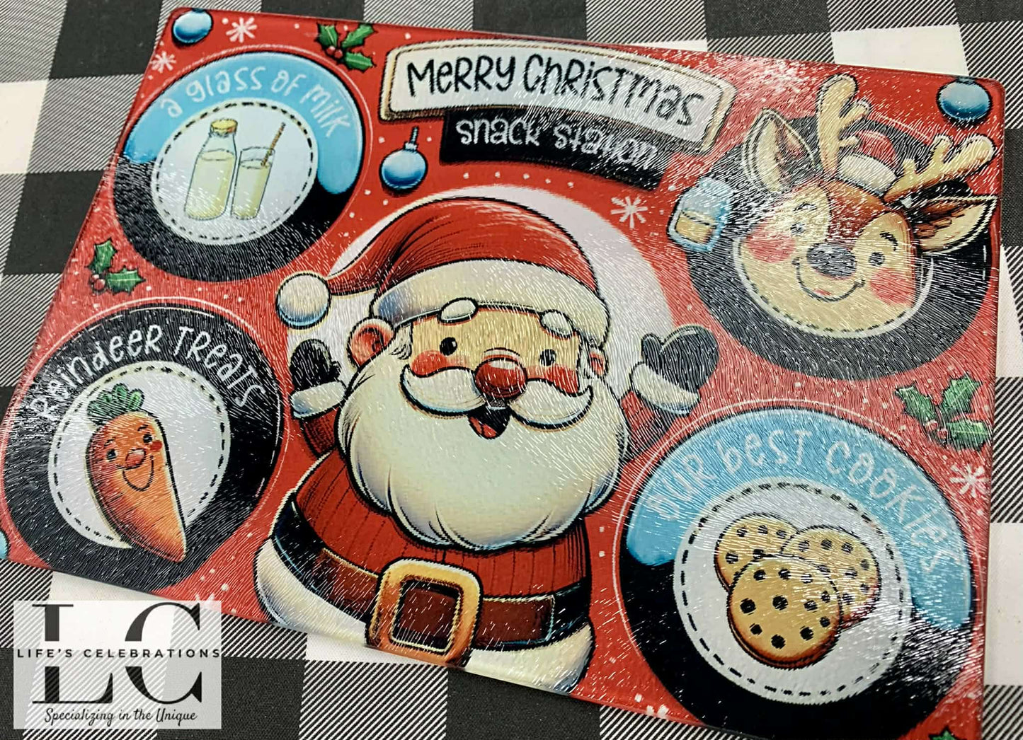 Merry Christmas- Glass Cutting Board