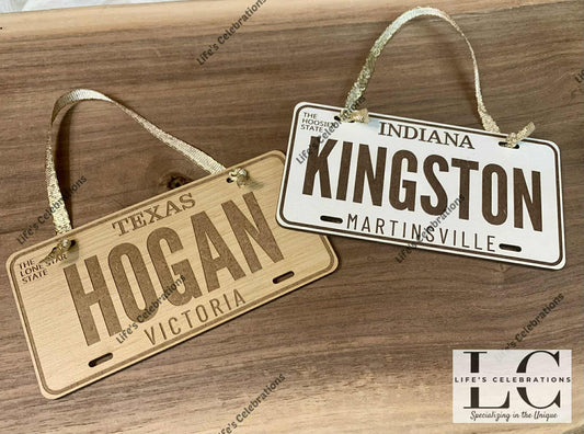 License Plate Ornament