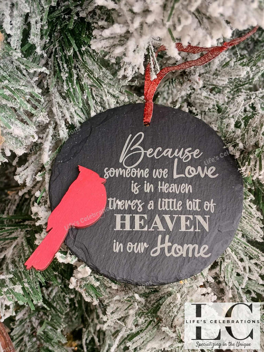 Slate Cardinal Memorial Ornament