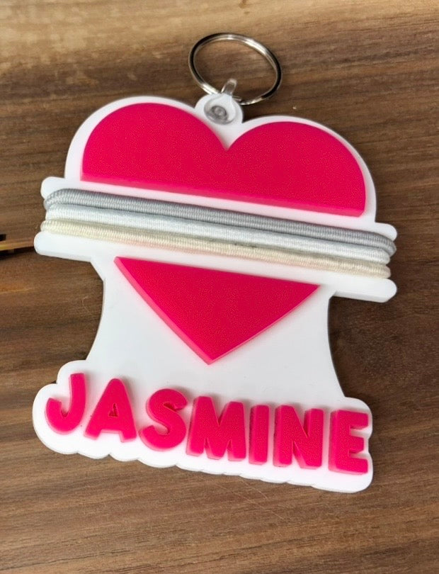 Heart Hair Tie Holder Keychain