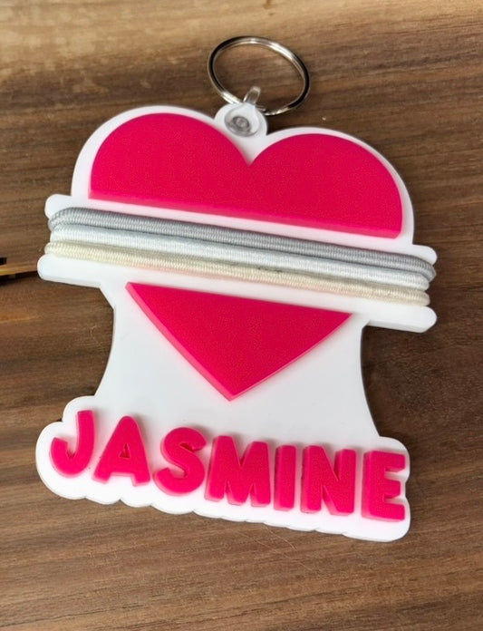 Heart Hair Tie Holder Keychain