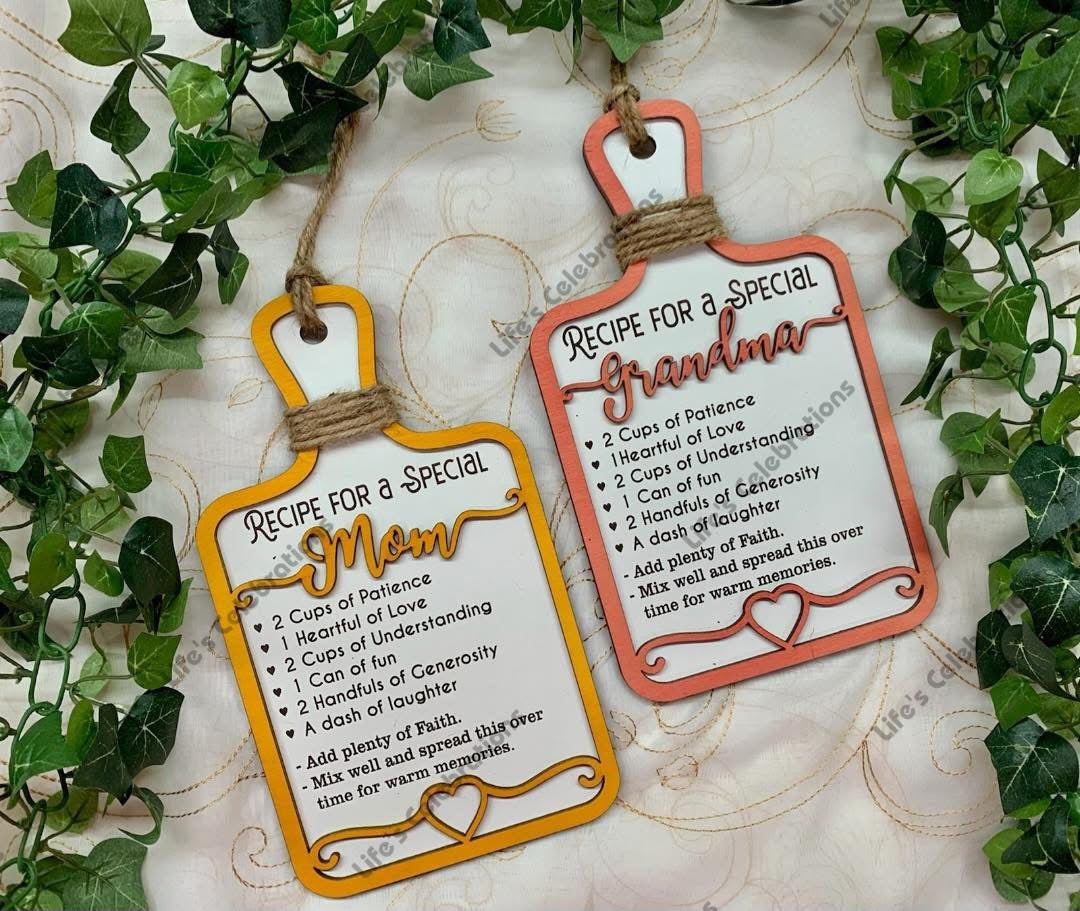 Recipe for a Special Mom/Grandma Hanging Sign