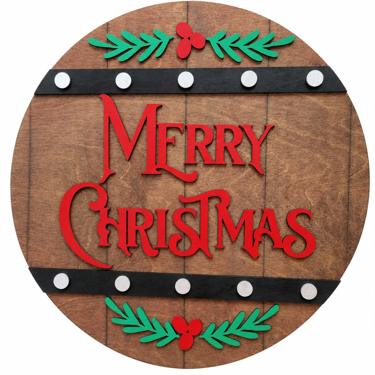 Wine Barrel Christmas Door Hanger DIY Kit