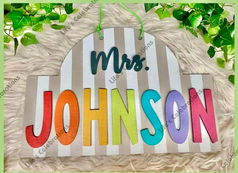 Striped Door Hanger (15” only)