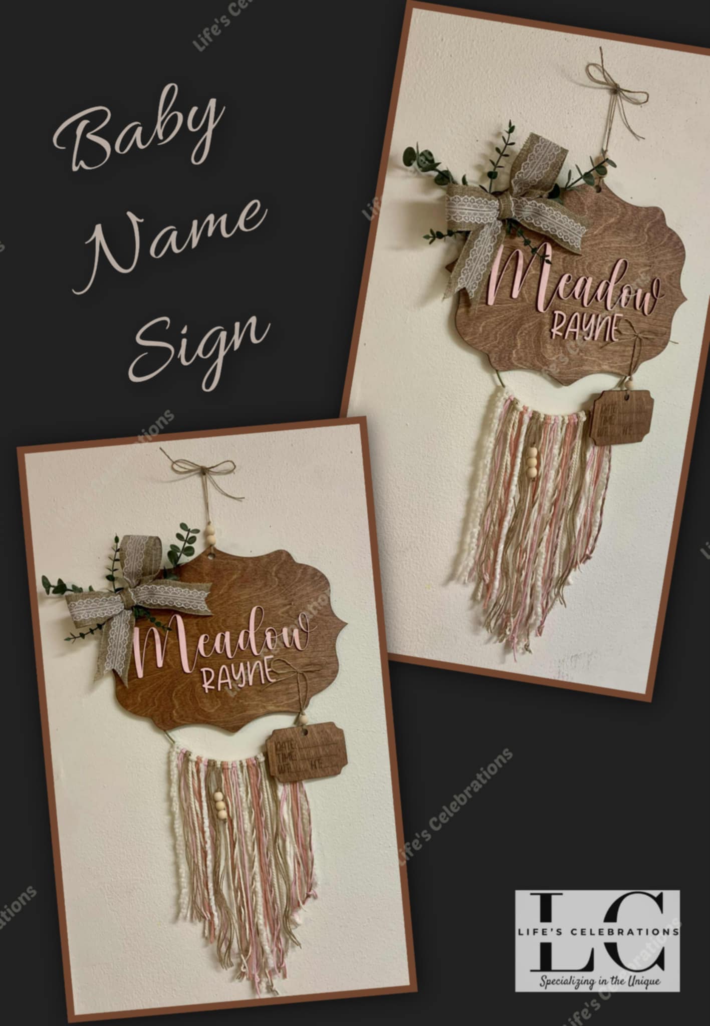 Scalloped Baby Door Hanger