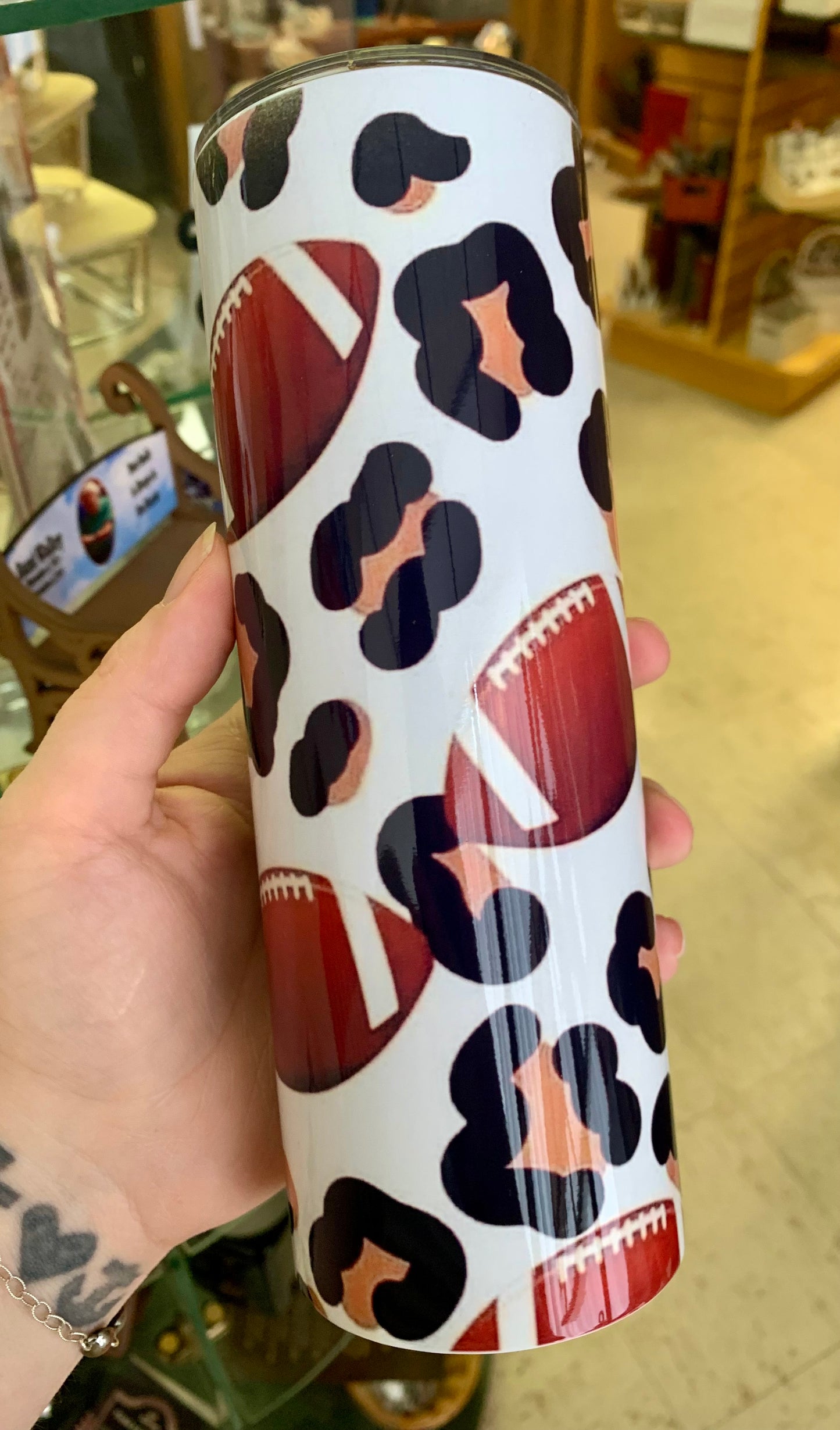 Leopard Football Tumbler 20oz