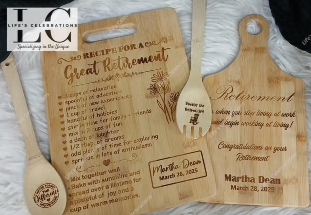 Retirement Cutting Board Gift Set