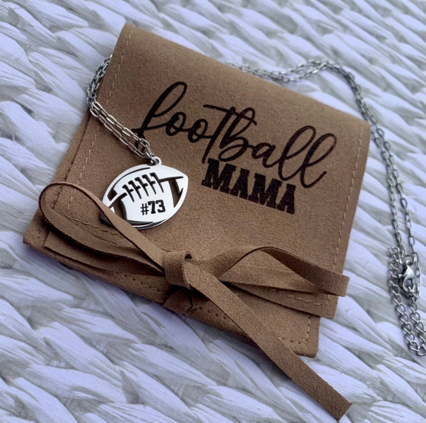 Stainless Steel Football & Cheer Necklace