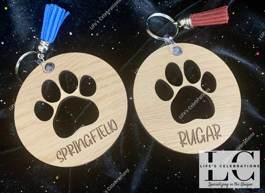 Personalized Paw Print Keychain