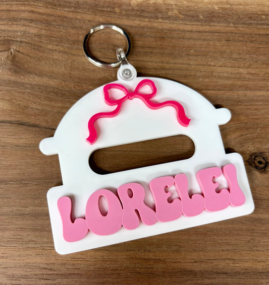 Bow Hair Tie Holder Keychain