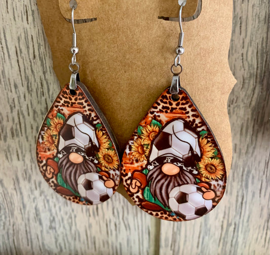Soccer Gnome Earrings