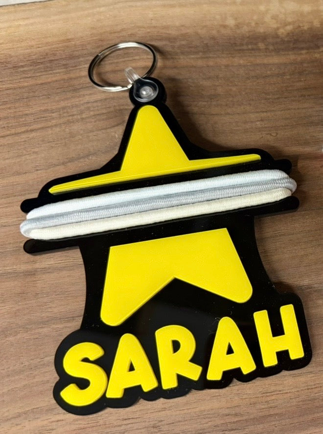 Star Hair Tie Holder Keychain
