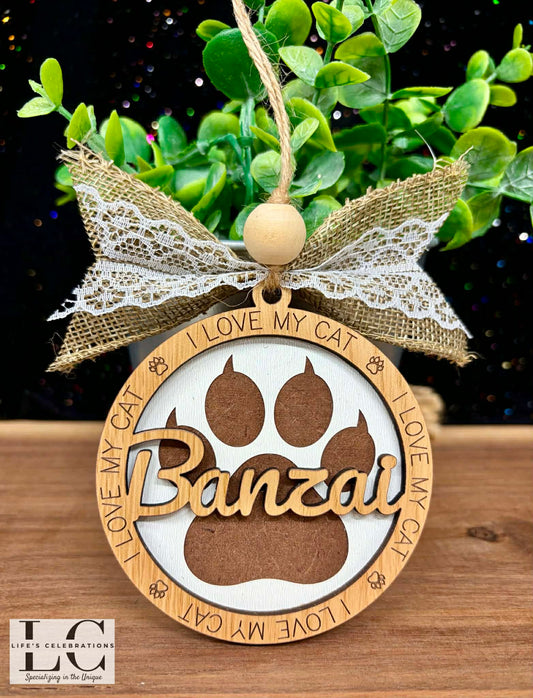 I Love My Cat Ornament