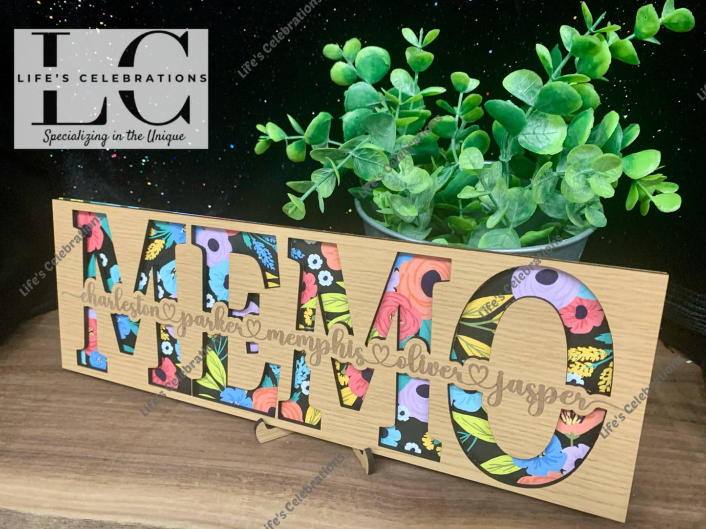 Mom/Grandma Floral Name Sign