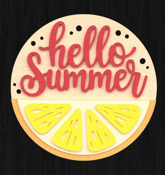 Hello Summer Lemon Door Hanger - DIY KIT