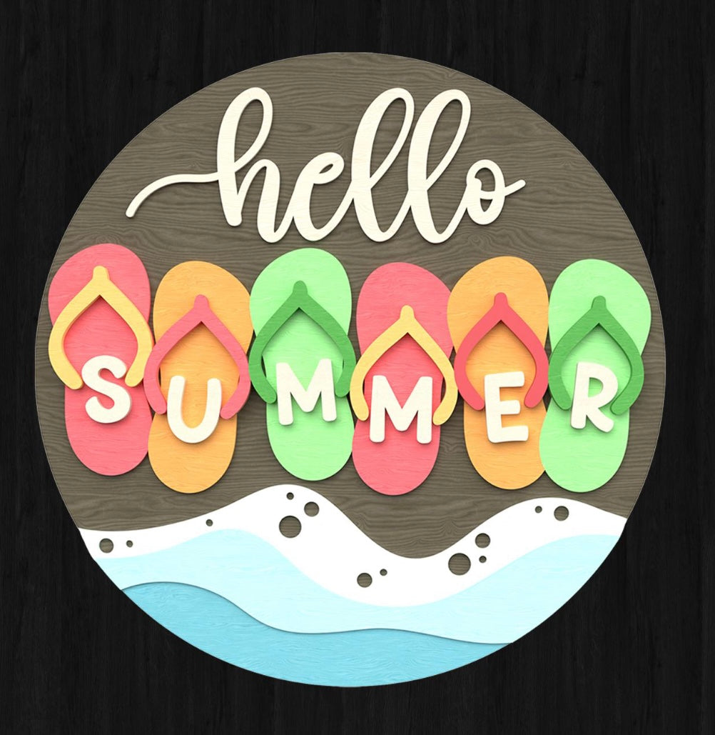 Hello Summer Flip Flop Door Hanger - DIY KIT