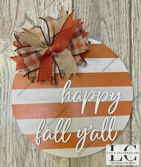 Happy Fall Y’all Door Hanger