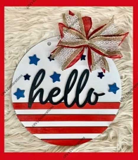 Patriotic Hello Door Hanger - DIY KIT