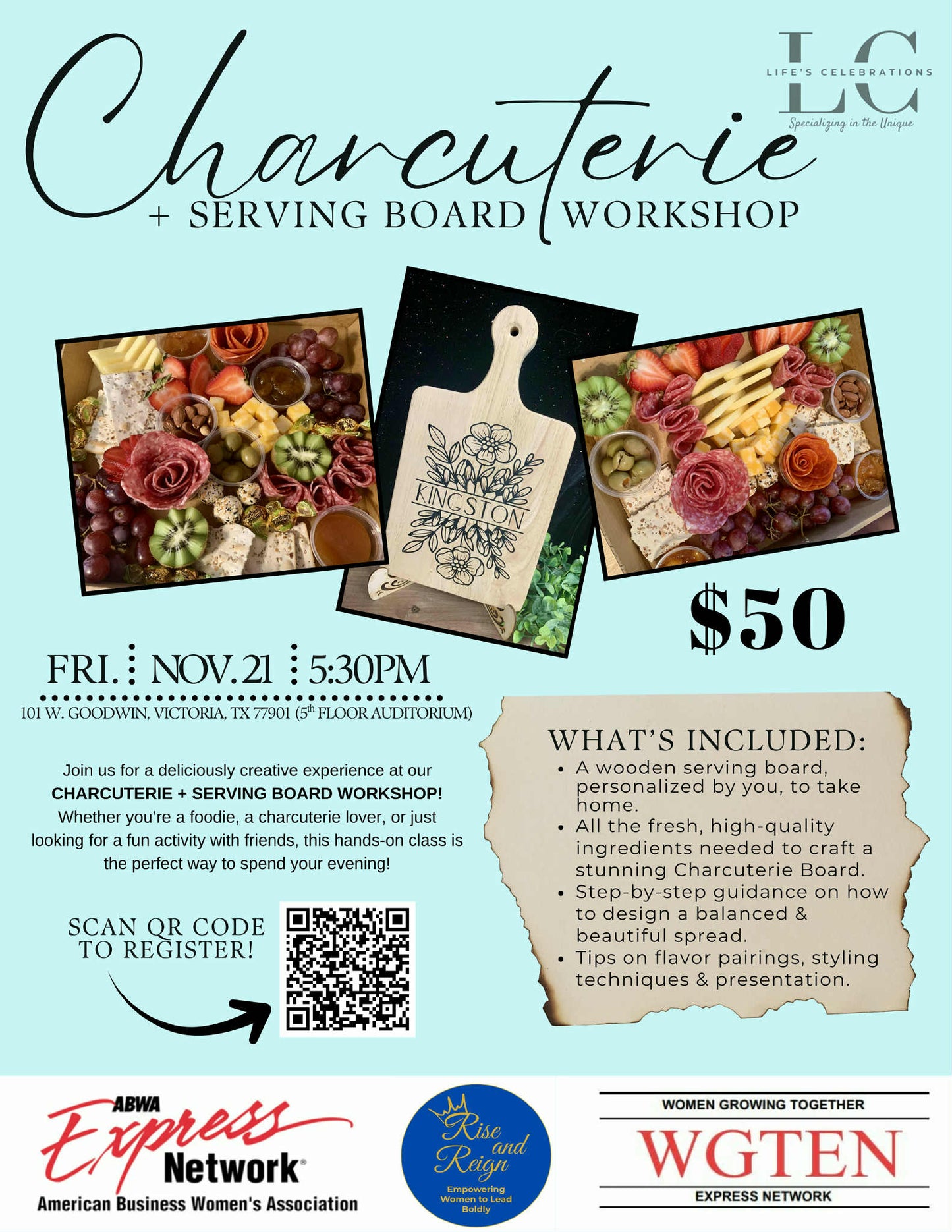 WGTEN MIXER - Charcuterie + Serving Board Workshop