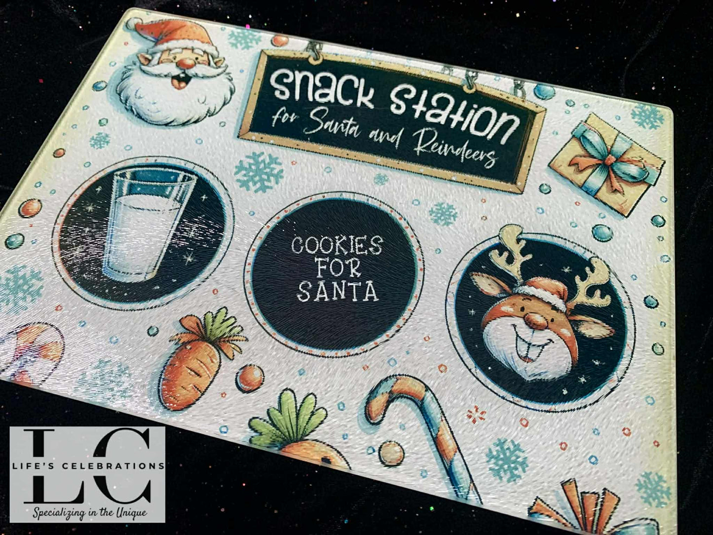Cookies for Santa - Glass Cutting Board