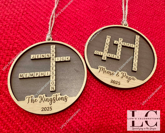 Scrabble Family Ornament